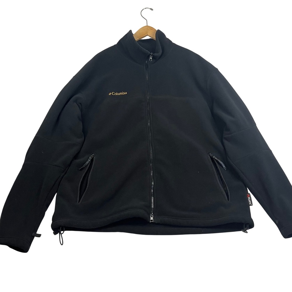 Columbia Titanium Polartec Fleece Jacket Mens Black Full Zip SM6388